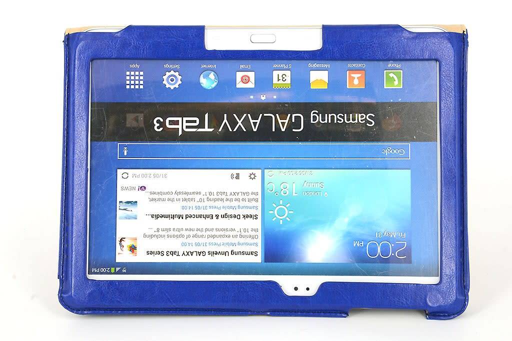 Samsung Blauw Book Case Tablet voor Galaxy Tab 3, foto 2 van 4