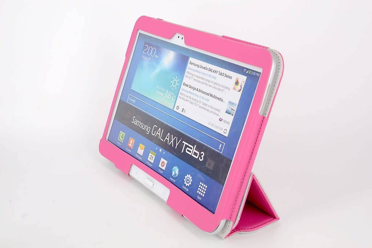 Samsung Roze Book Case Tablet voor Galaxy Tab 3 10.1 Samsung Roze Book Case Tablet voor Galaxy Tab 3 10.1