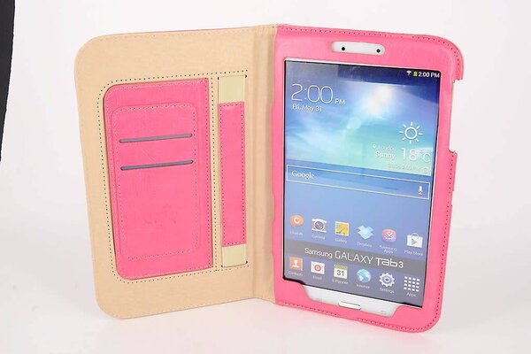 Samsung Roze Book Case Tablet voor Galaxy Tab 3 8.0 Samsung Roze Book Case Tablet voor Galaxy Tab 3 8.0