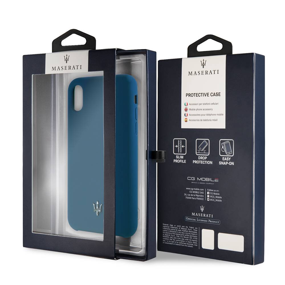 Maserati silicon coque pour iPhone X - Bleu (3700740433232)
