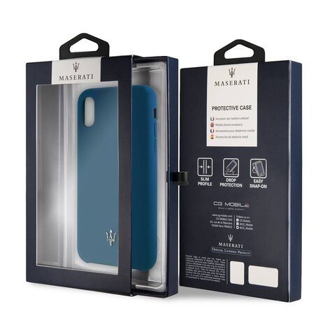 Maserati silicon back cover for iPhone X - Blue (3700740433232)