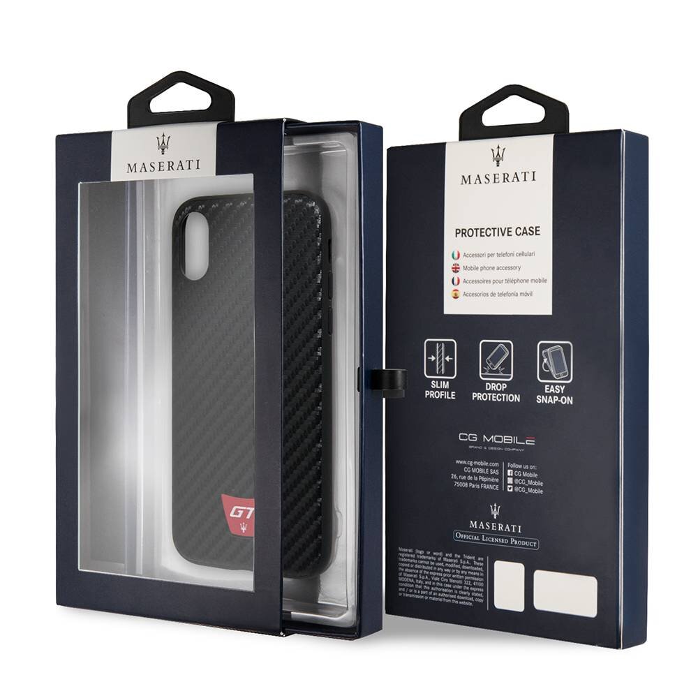 Maserati silicon back cover for iPhone X - Black (3700740424087)