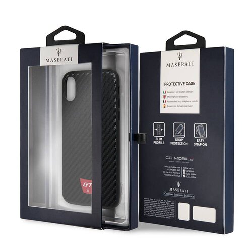 Maserati Silikonhülle für iPhone X - Schwarz (3700740424087)