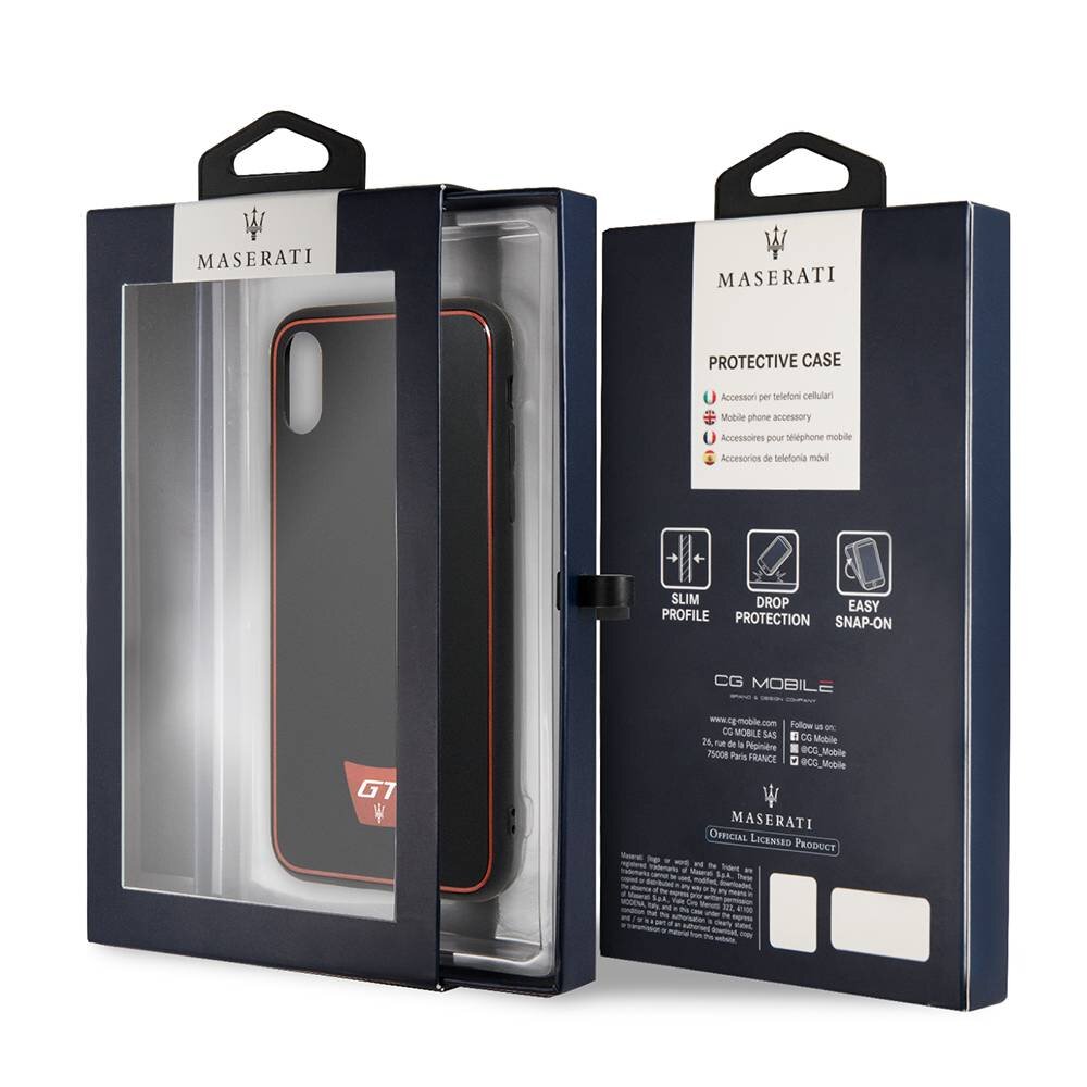 Maserati silicon back cover for Iphone X - Black (3700740424148)