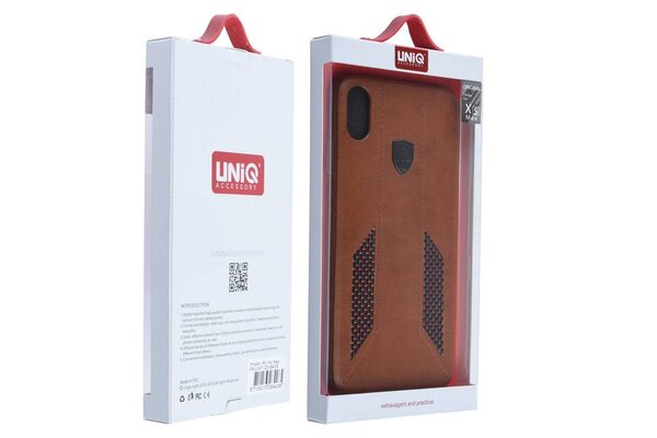 UNIQ Accessory UNIQ Accessory iPhone Xs Max Kunstleer Hard Case Back cover - Bruin UNIQ Accessory UNIQ Accessory iPhone Xs Max Kunstleer Hard Case Back cover - Bruin