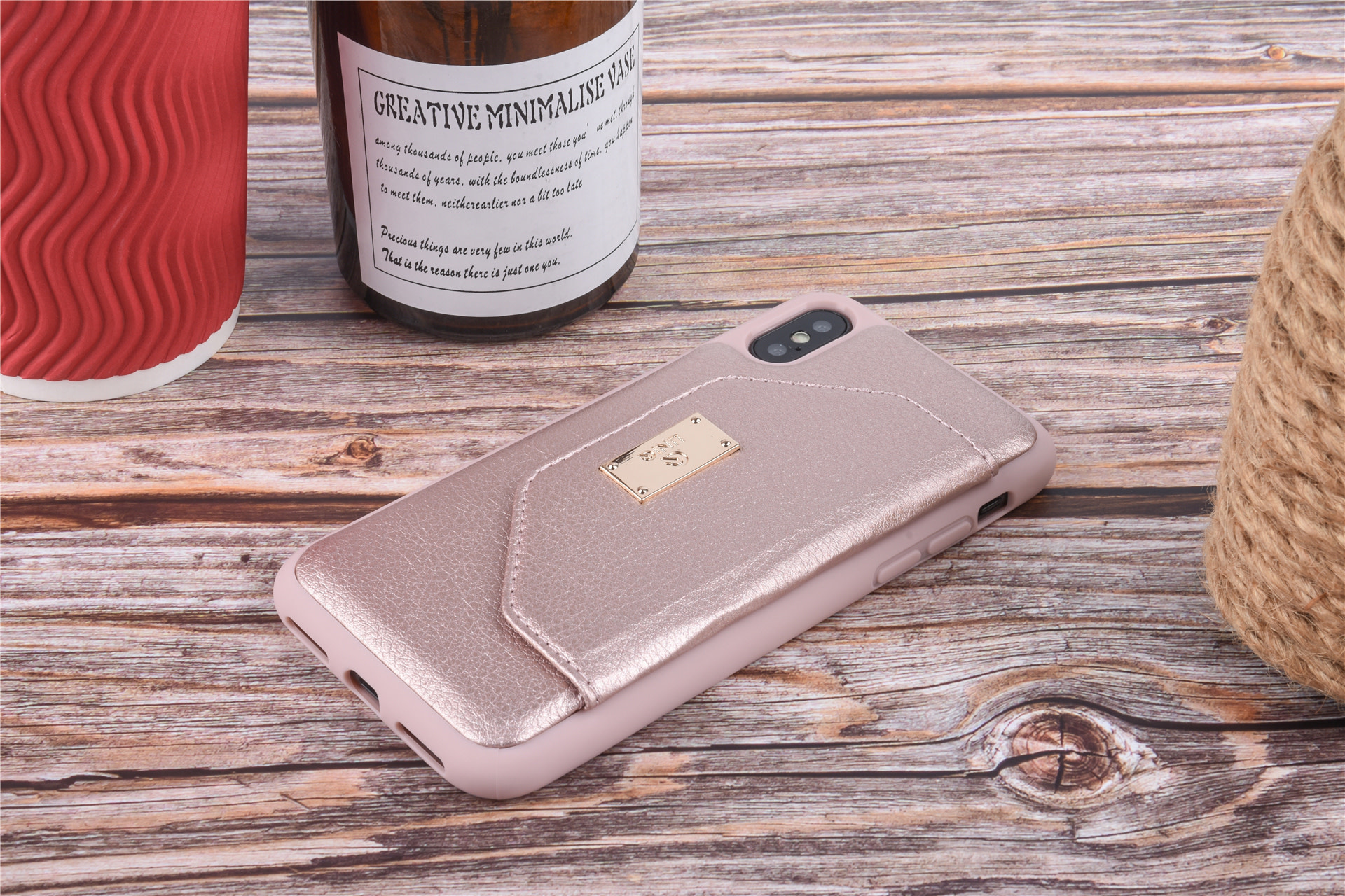 Backcover voor iPhone X-Xs - Rose Gold (8719273285473), foto 3 van 6