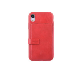 UNIQ Accessory UNIQ Accessory iPhone XR Kunstleer Backcover hoesje met clip pasjeshouder - Rood UNIQ Accessory UNIQ Accessory iPhone XR Kunstleer Backcover hoesje met clip pasjeshouder - Rood