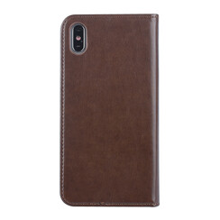 Apple iPhone Xs Max Kartenhalter Braun Book-Case hul -Magnetverschluss - Kunststof;TPU