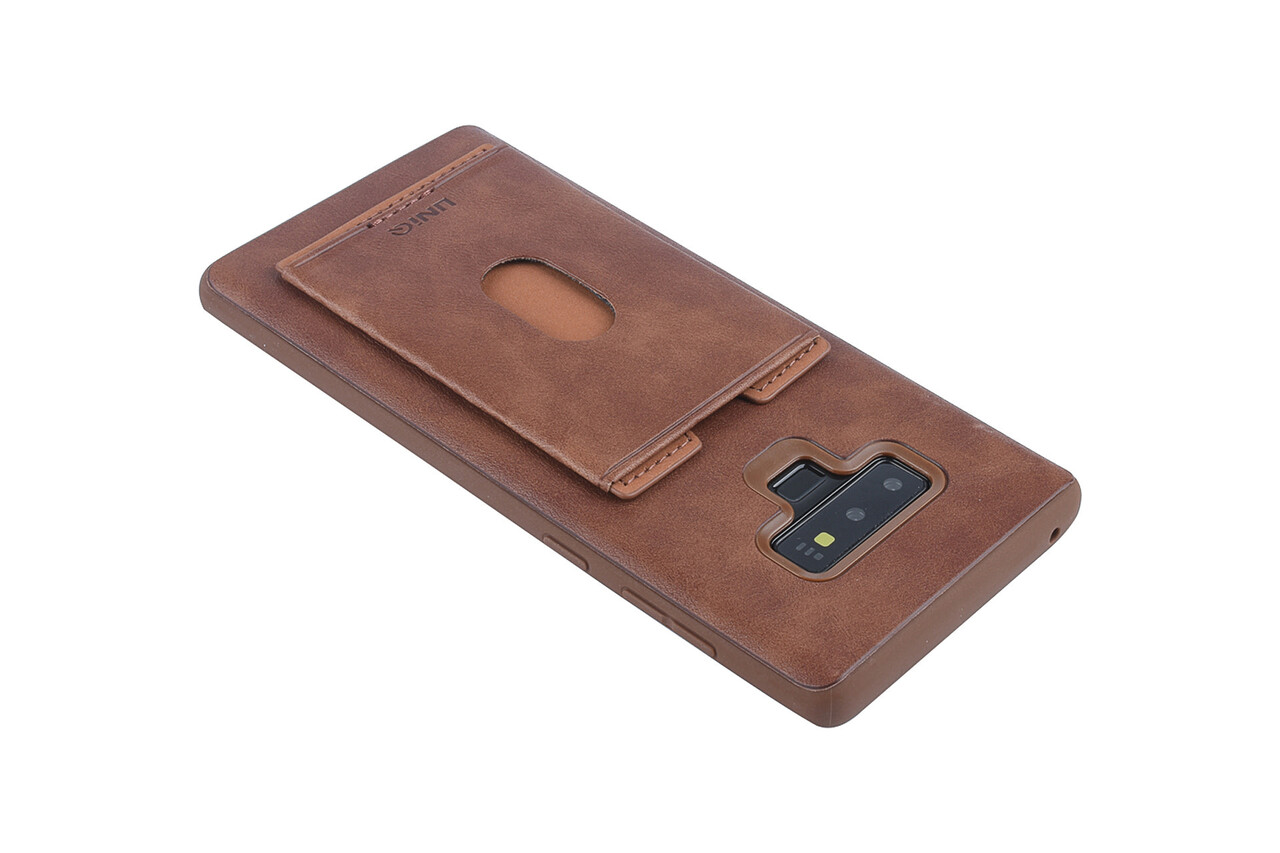 UNIQ Accessory UNIQ Accessory Galaxy Note 9 Kunstleer Backcover hoesje met portemonnee - Bruin UNIQ Accessory UNIQ Accessory Galaxy Note 9 Kunstleer Backcover hoesje met portemonnee - Bruin