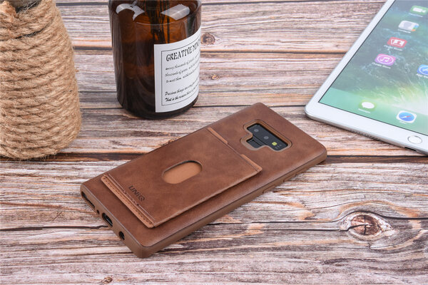 UNIQ Accessory UNIQ Accessory Galaxy Note 9 Kunstleer Backcover hoesje met portemonnee - Bruin UNIQ Accessory UNIQ Accessory Galaxy Note 9 Kunstleer Backcover hoesje met portemonnee - Bruin