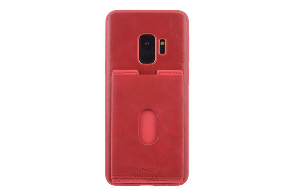 UNIQ Accessory UNIQ Accessory Galaxy S9 Kunstleer Backcover hoesje met portemonnee - Rood UNIQ Accessory UNIQ Accessory Galaxy S9 Kunstleer Backcover hoesje met portemonnee - Rood