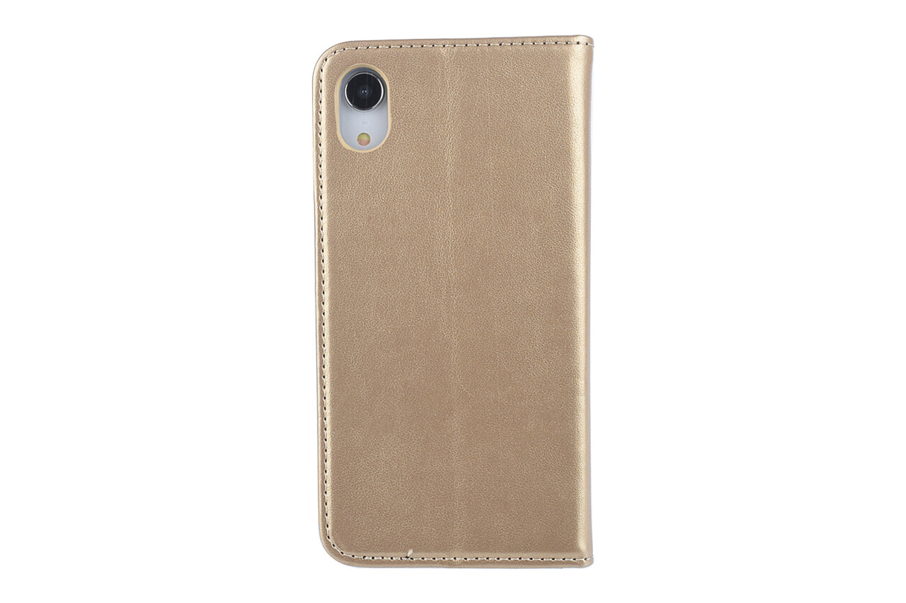 Apple iPhone XR Card holder Gold Book type case for iPhone XR Magnetic closure Apple iPhone XR Card holder Gold Book type case for iPhone XR Magnetic closure