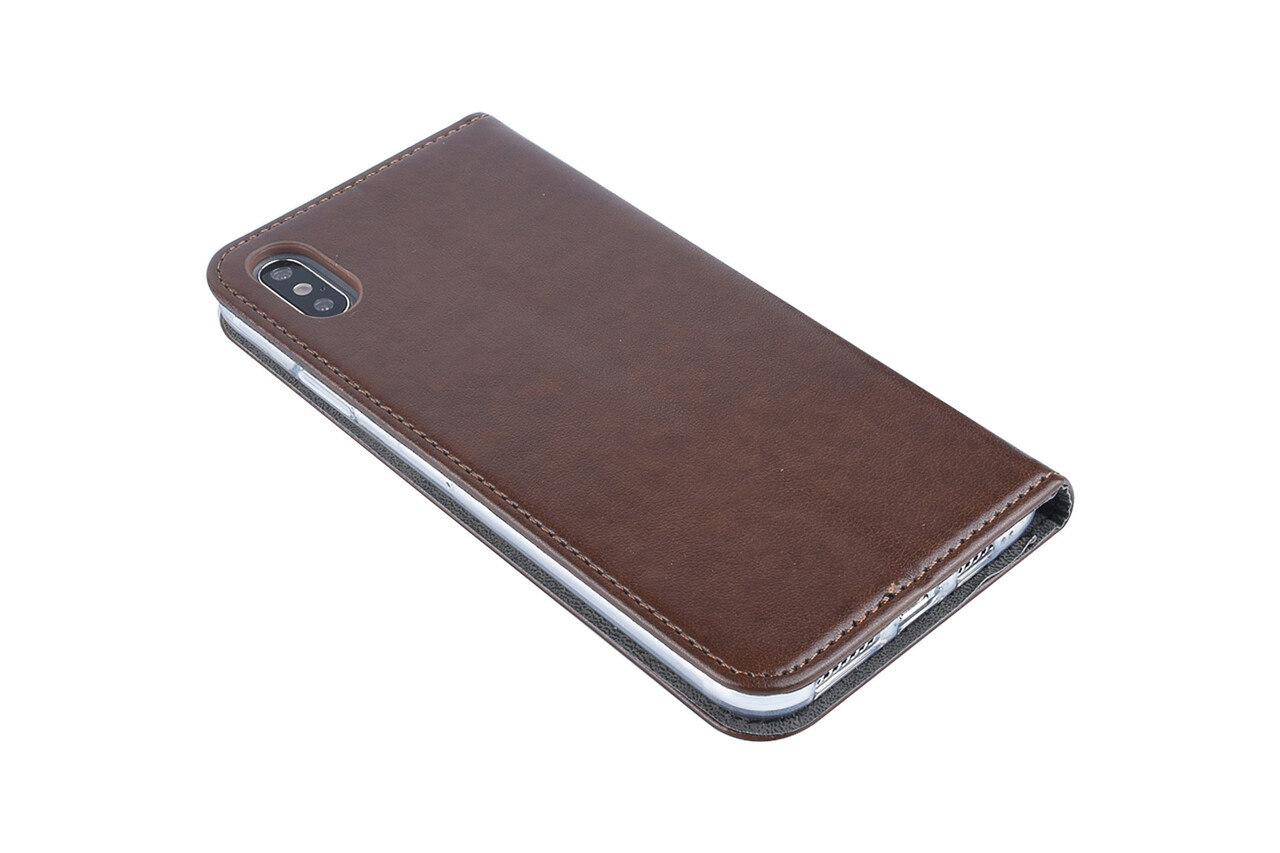 Bruin hoesje iPhone Xs Max Book Case - Pasjeshouder - Magneetsluiting Bruin hoesje iPhone Xs Max Book Case - Pasjeshouder - Magneetsluiting