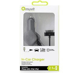 Autolader muvit 2.1 A lightning - Zwart  (8426801128279)
