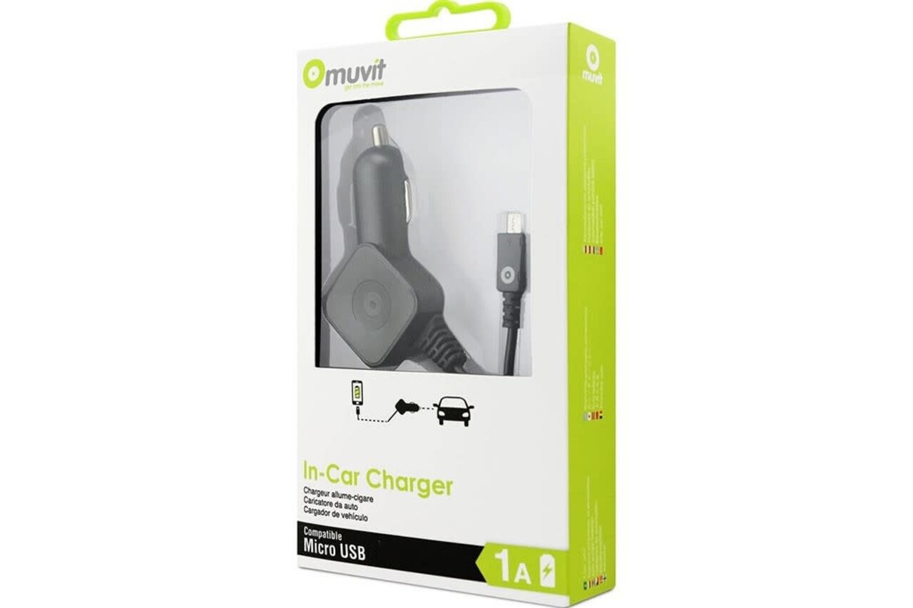 Autolader muvit 2.1 A lightning - Zwart (8426801128286) Autolader muvit 2.1 A lightning - Zwart (8426801128286)