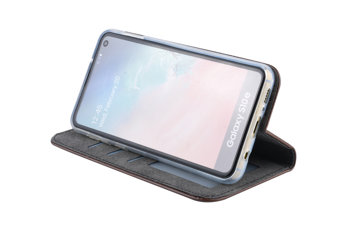 Bruin Book case hoesje voor Galaxy S10e, foto 5 van 5