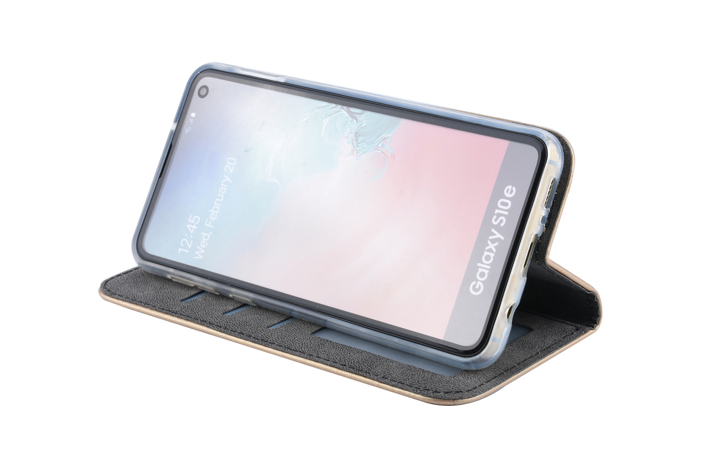 Goud Book case hoesje voor Galaxy S10e, foto 5 van 5