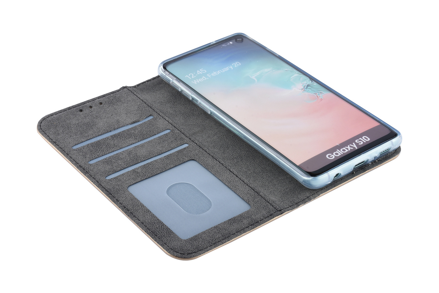 Goud Book case hoesje voor Galaxy S10, foto 4 van 5