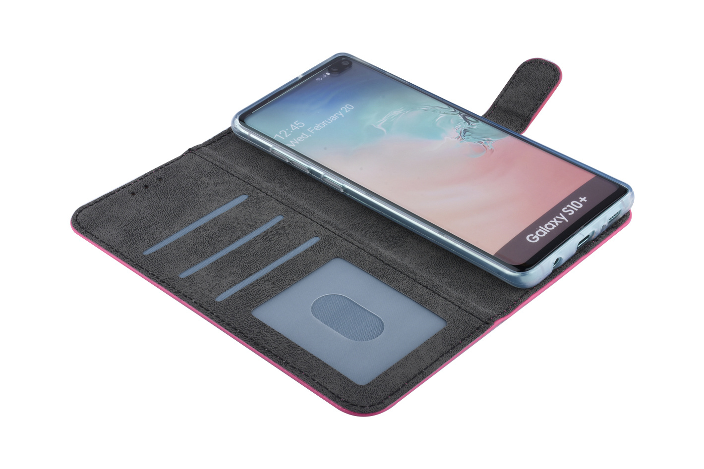 Felroze Book case hoesje voor Galaxy S10 Plus, foto 4 van 5