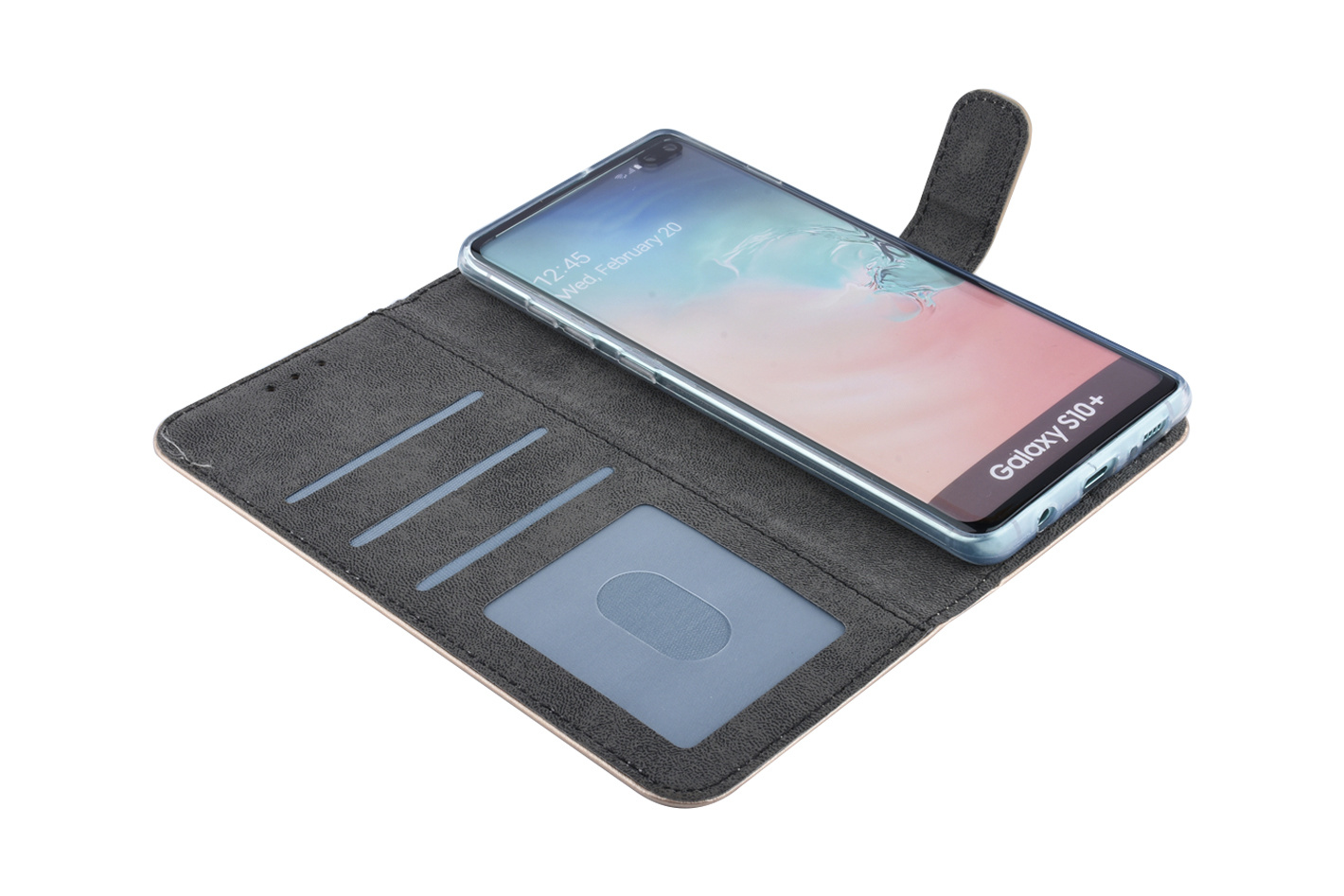 Goud Book case hoesje voor Galaxy S10 Plus, foto 4 van 5