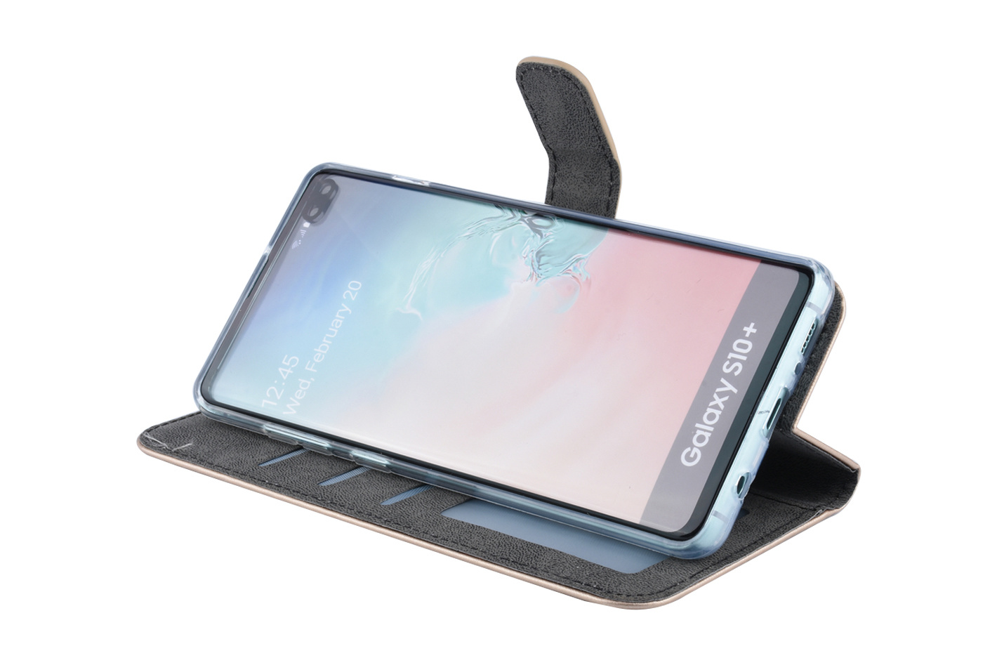 Goud Book case hoesje voor Galaxy S10 Plus, foto 5 van 5