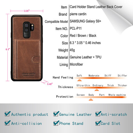 Pierre Cardin Pierre Cardin silicone backcover voor Galaxy S9 Plus - Rood (8719273146095)