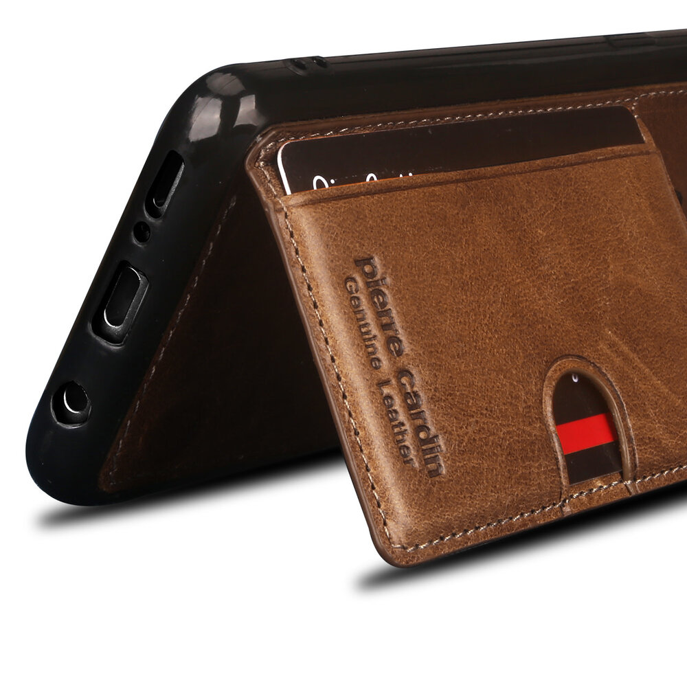 Pierre Cardin Pierre Cardin silicone backcover voor Galaxy S9 Plus - Bruin (8719273146101)