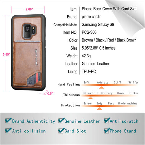 Pierre Cardin Pierre Cardin silicone backcover voor Galaxy S9 - Bruin (8719273146019)