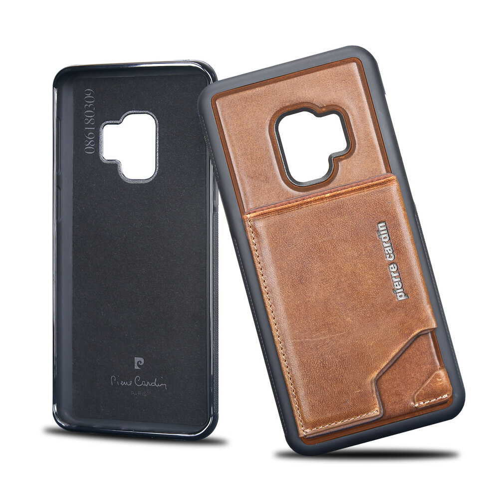 Pierre Cardin Pierre Cardin silicone backcover voor Galaxy S9 - Bruin (8719273146019)