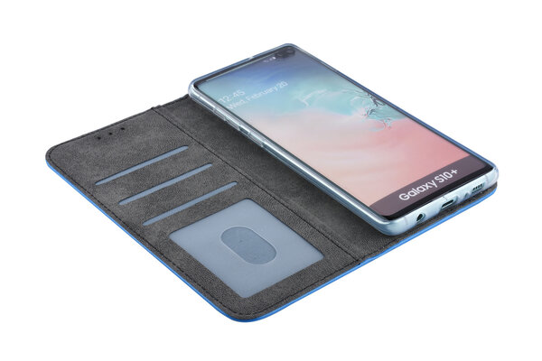 Samsung Galaxy S10+ Kartenhalter Blau Book-Case hul -Magnetverschluss - Kunststof;TPU Samsung Galaxy S10+ Kartenhalter Blau Book-Case hul -Magnetverschluss - Kunststof;TPU