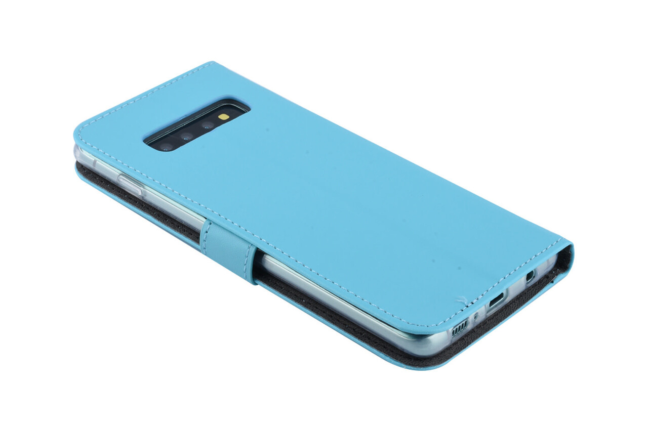 Blauw hoesje Samsung Galaxy S10 Plus - Book Case - Pasjeshouder - Magneetsluiting Blauw hoesje Samsung Galaxy S10 Plus - Book Case - Pasjeshouder - Magneetsluiting