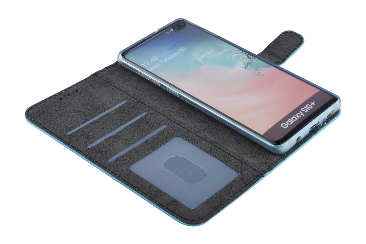 Samsung Galaxy S10+ Kartenhalter Blau Book-Case hul -Magnetverschluss - Kunststof;TPU Samsung Galaxy S10+ Kartenhalter Blau Book-Case hul -Magnetverschluss - Kunststof;TPU
