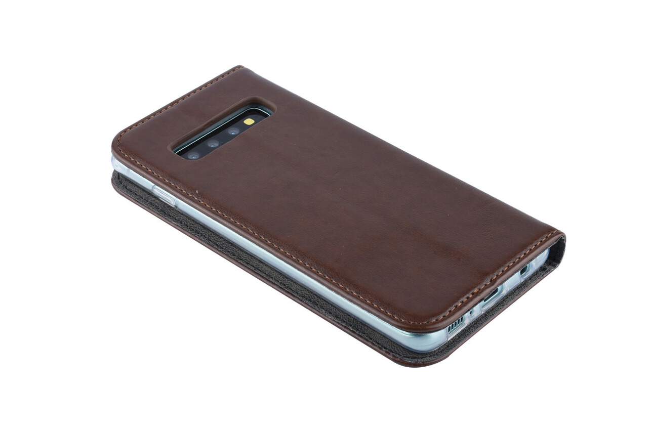 Bruin hoesje Samsung Galaxy S10 - Book Case - Pasjeshouder - Magneetsluiting Bruin hoesje Samsung Galaxy S10 - Book Case - Pasjeshouder - Magneetsluiting