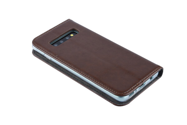 Bruin hoesje Samsung Galaxy S10 - Book Case - Pasjeshouder - Magneetsluiting Bruin hoesje Samsung Galaxy S10 - Book Case - Pasjeshouder - Magneetsluiting
