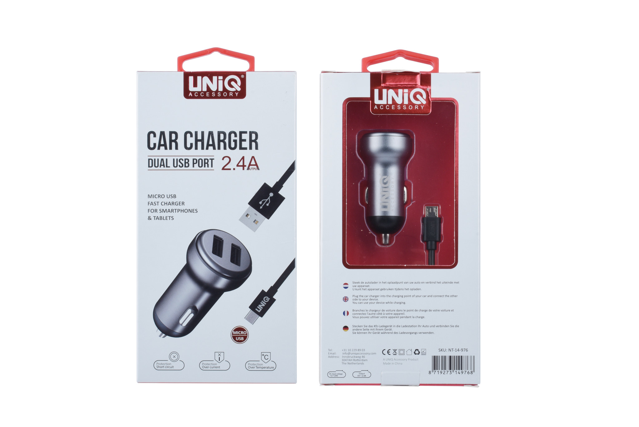 UNIQ Accessory UNIQ Accessory Autolader Micro USB - Grijs, foto 5 van 5