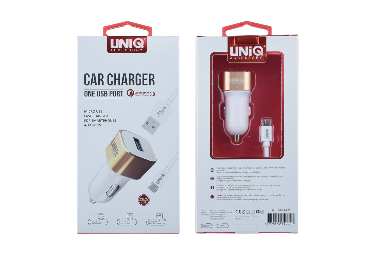 UNIQ Accessory UNIQ Accessory Kfz-Ladegerät für Micro 1x USB - (EU Garantie) Weiß UNIQ Accessory UNIQ Accessory Kfz-Ladegerät für Micro 1x USB - (EU Garantie) Weiß