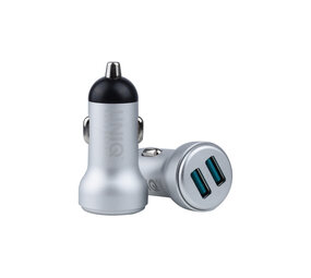 UNIQ Accessory UNIQ Accessory Autolader Micro 2x USB - Zilver UNIQ Accessory UNIQ Accessory Autolader Micro 2x USB - Zilver