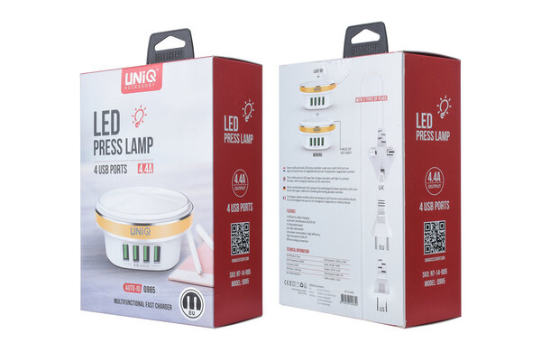 UNIQ Accessory UNIQ Accessory with Led Press Lamp USB 4 ports 4.4A Fast charging - Weiß UNIQ Accessory UNIQ Accessory with Led Press Lamp USB 4 ports 4.4A Fast charging - Weiß