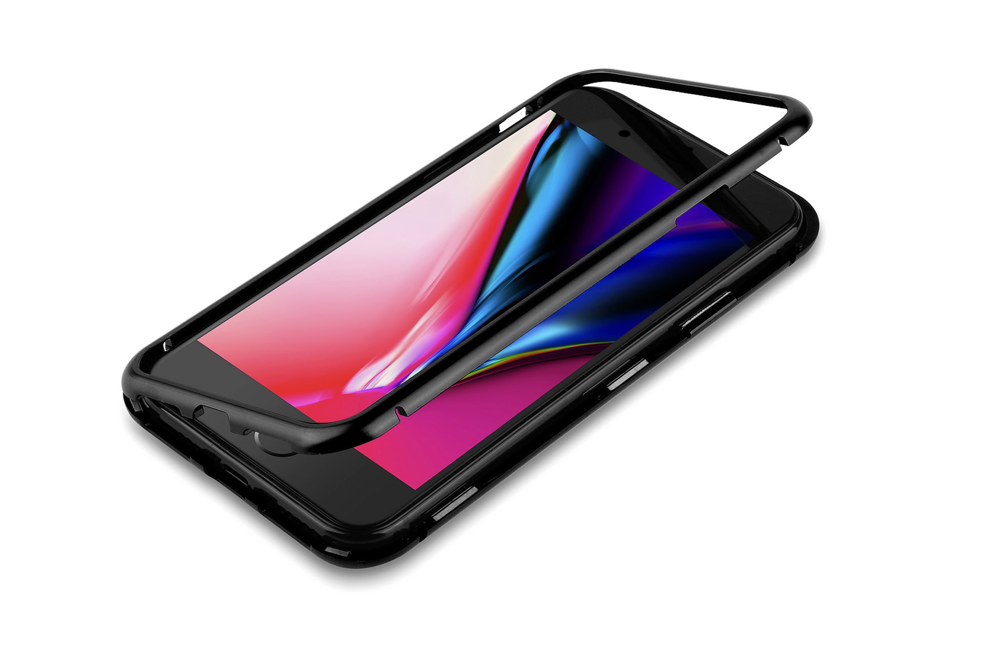 Apple iPhone 7-8 zwart Backcover hoesje - Glas en metaal, foto 2 van 5