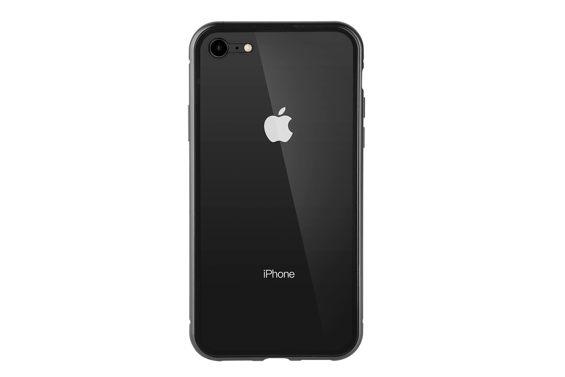 Apple iPhone 7-8 zwart Backcover hoesje - Glas en metaal