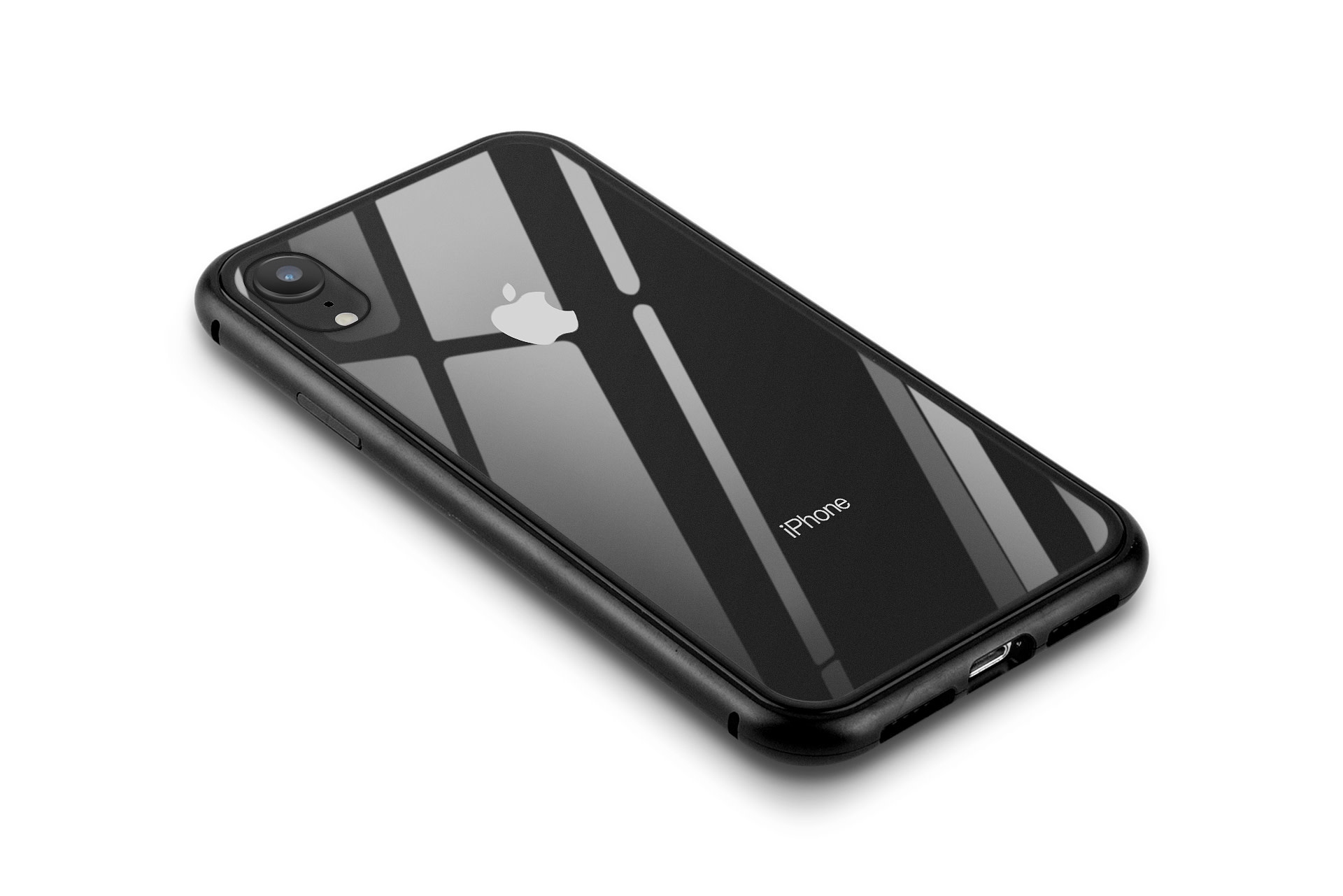 Apple iPhone XR zwart Backcover hoesje - Glas en metaal, foto 4 van 6