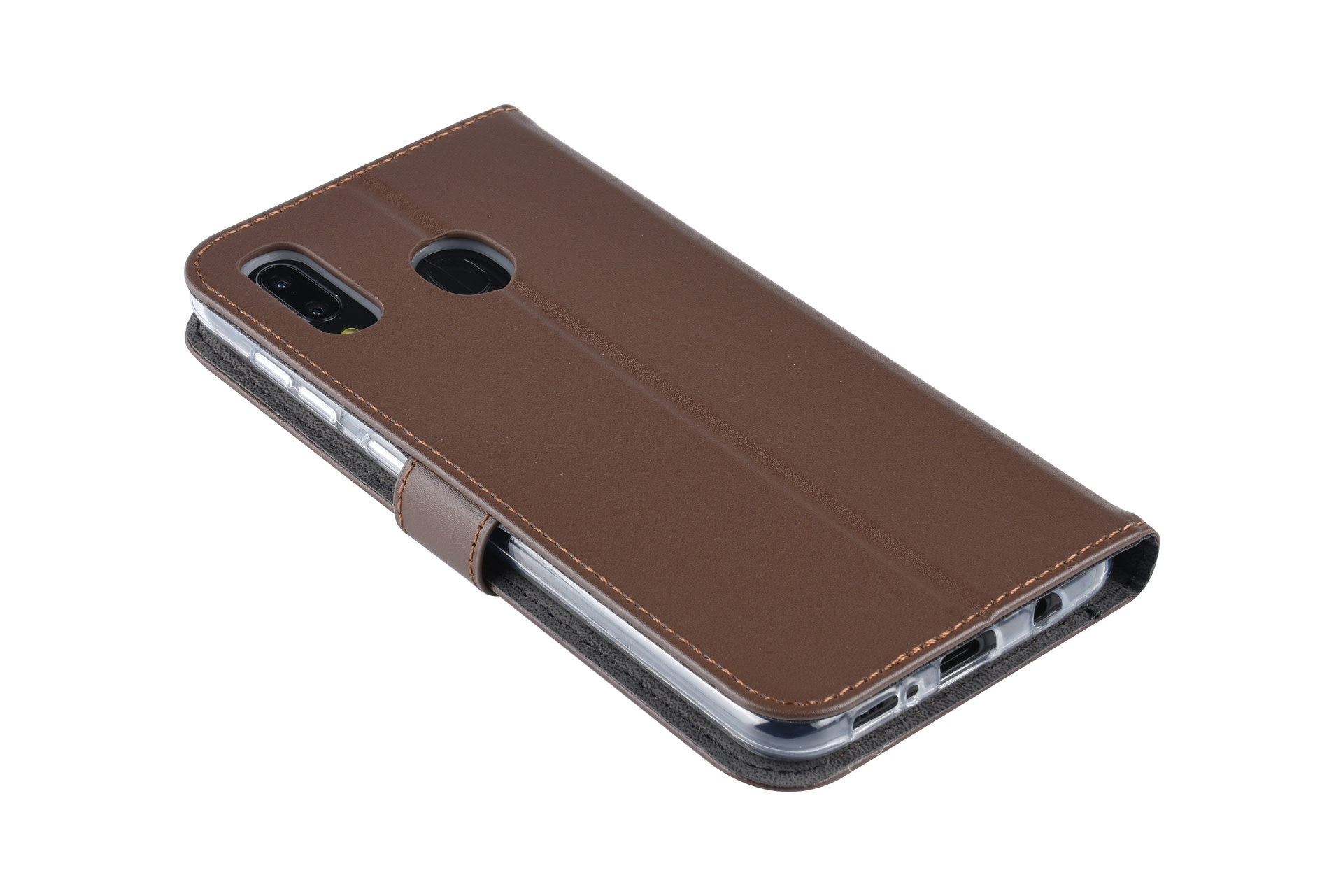 Bruin hoesje Samsung Galaxy A20 Book Case - Pasjeshouder - Magneetsluiting (A205F), foto 4 van 6