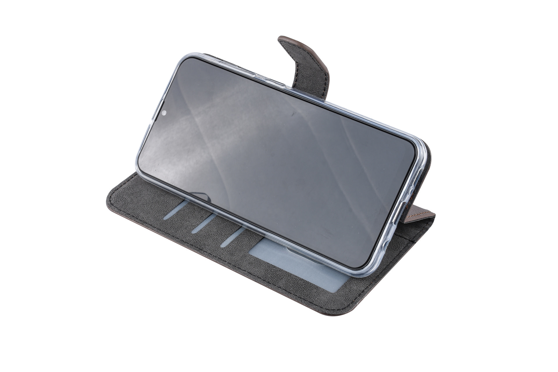 Bruin hoesje Samsung Galaxy A20 Book Case - Pasjeshouder - Magneetsluiting (A205F), foto 6 van 6