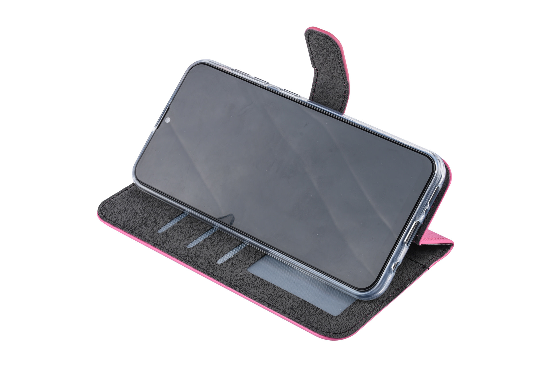 Felroze hoesje Samsung Galaxy A30 Book Case - Pasjeshouder - Magneetsluiting (A305F), foto 5 van 6