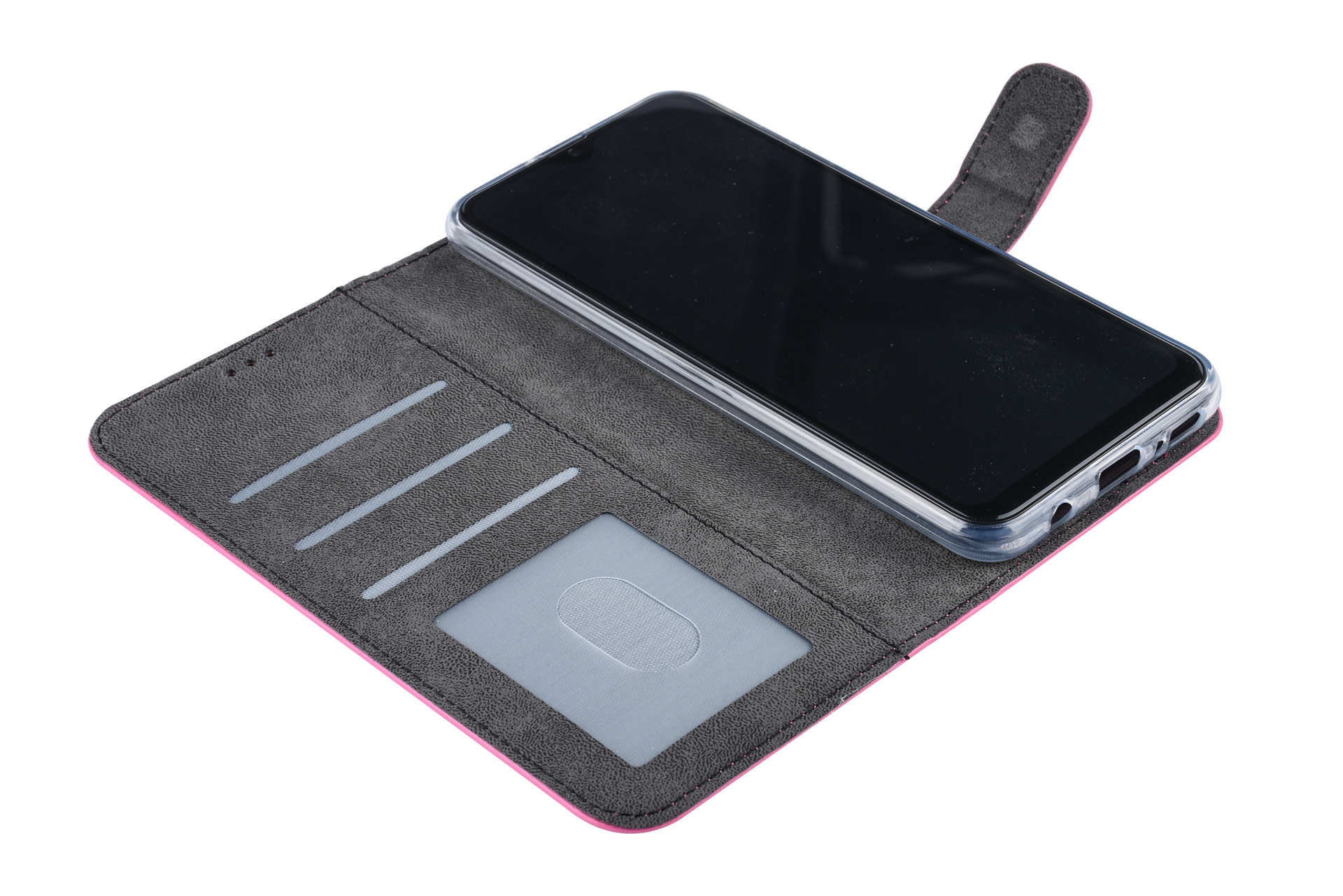 Felroze hoesje Samsung Galaxy A30 Book Case - Pasjeshouder - Magneetsluiting (A305F), foto 6 van 6