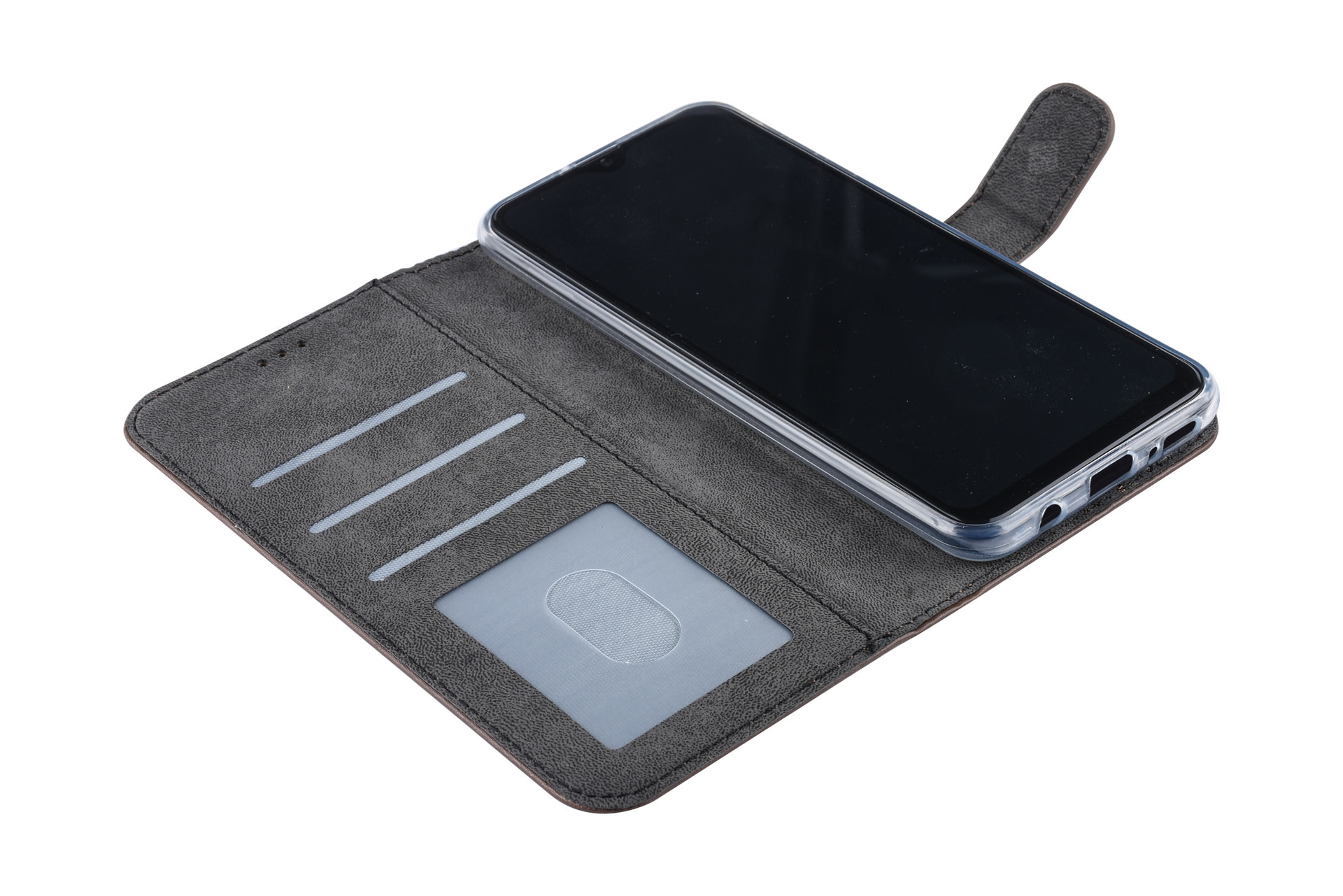 Bruin hoesje Samsung Galaxy A30 Book Case - Pasjeshouder - Magneetsluiting (A305F), foto 5 van 6