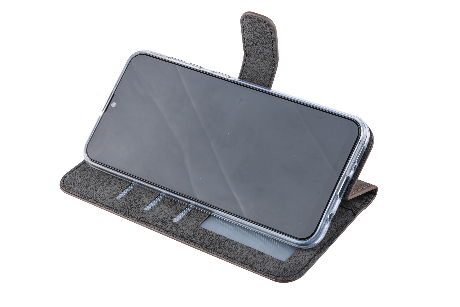 Bruin hoesje Samsung Galaxy A30 Book Case - Pasjeshouder - Magneetsluiting (A305F), foto 6 van 6