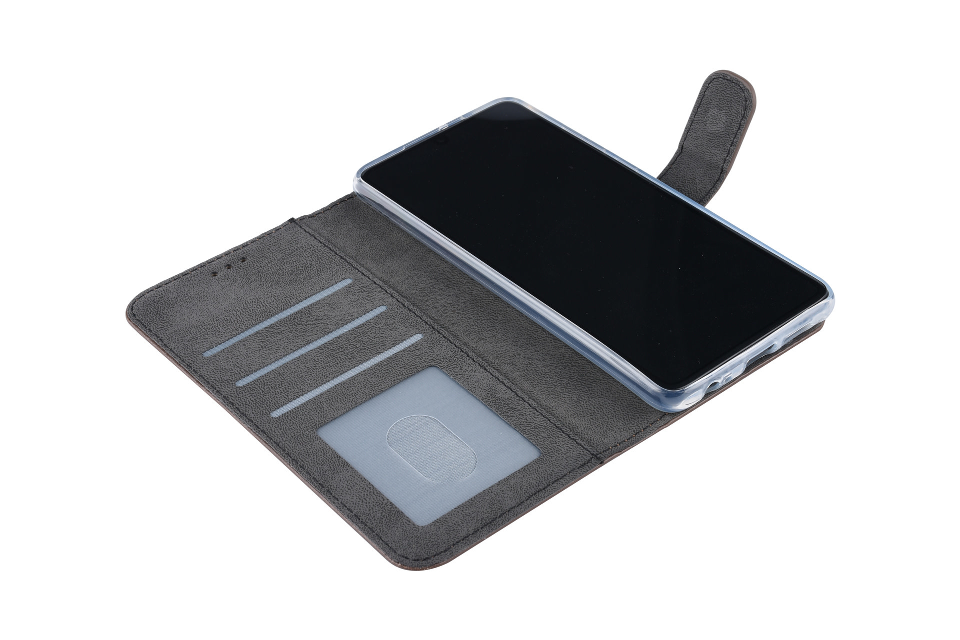 Huawei P30 Pasjeshouder Bruin Booktype hoesje - Magneetsluiting - Kunststof;TPU, foto 5 van 6