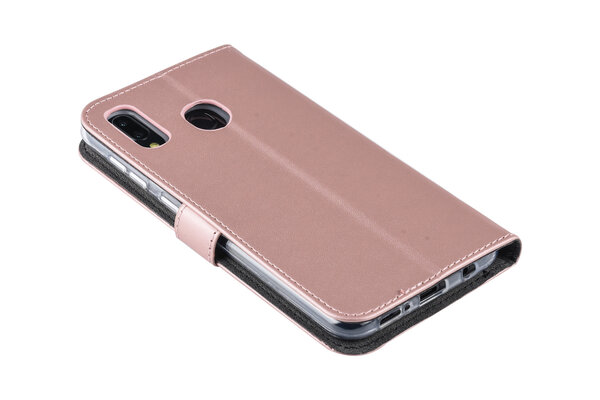 Samsung Galaxy A20 Kartenhalter Pink Book-Case hul -Magnetverschluss - Kunststof;TPU Samsung Galaxy A20 Kartenhalter Pink Book-Case hul -Magnetverschluss - Kunststof;TPU