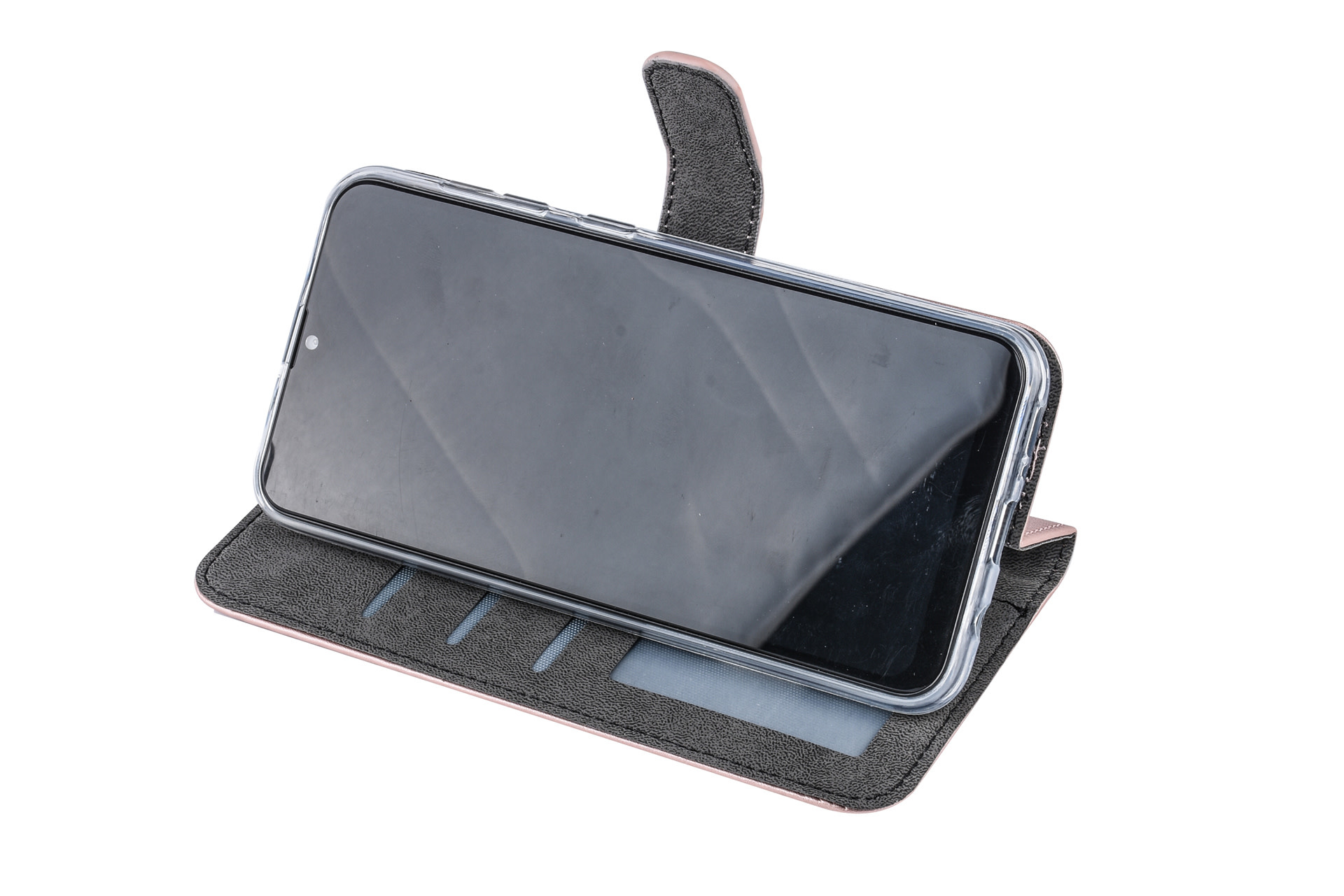 RoseGold hoesje Samsung Galaxy A20 Book Case - Pasjeshouder - Magneetsluiting (A205F), foto 6 van 6